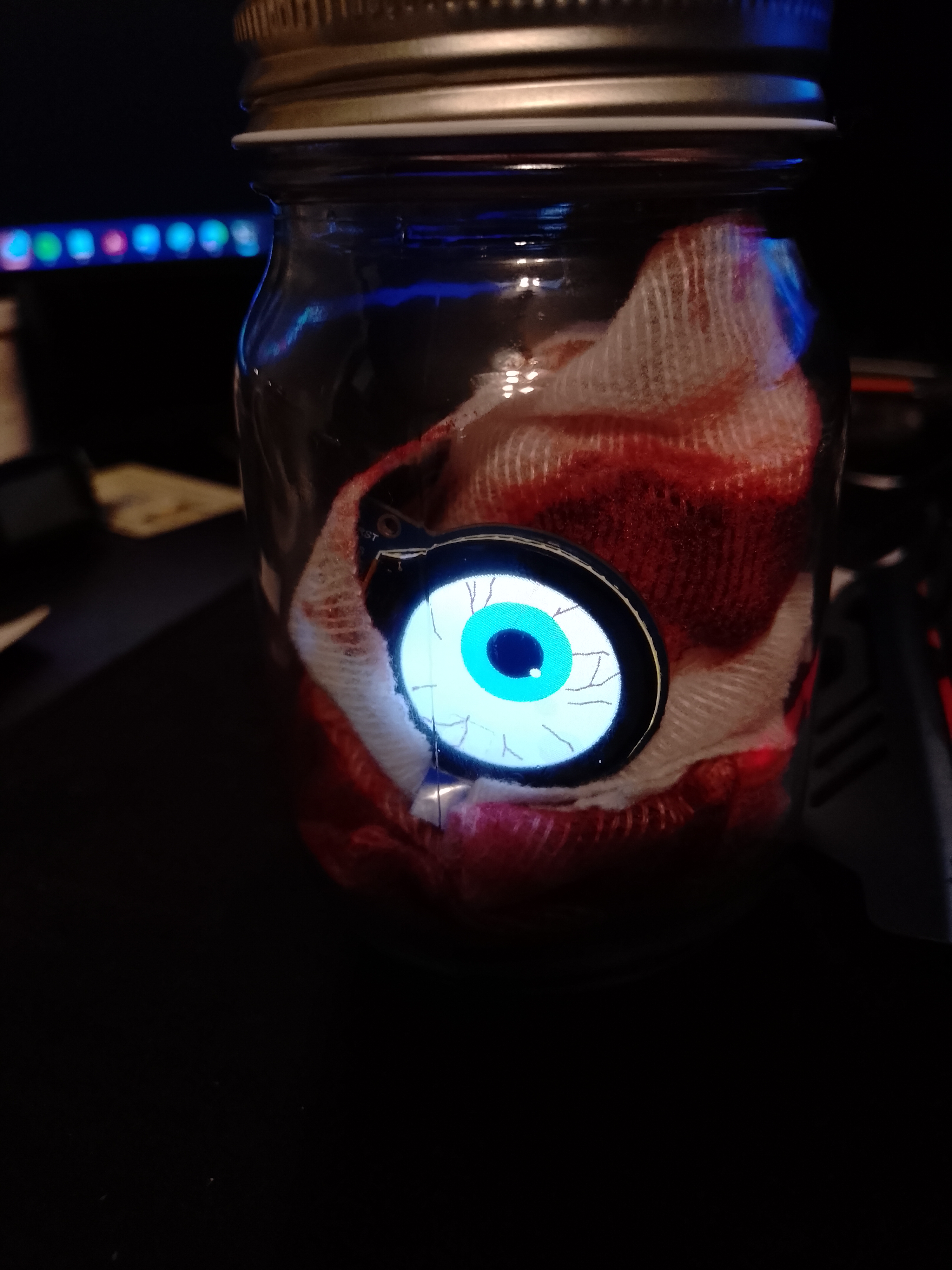 Classic cartoon eyeball in a jar